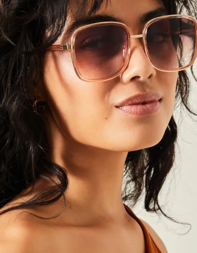 Accessorize Crystal Metal Square Sunglasses