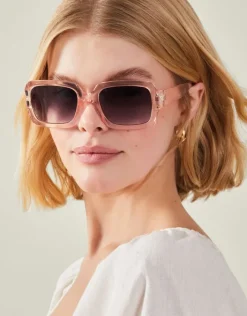 Accessorize Crystal Oversized Square Sunglasses