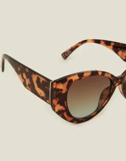 Accessorize Crystal Tortoiseshell Cateye Sunglasses