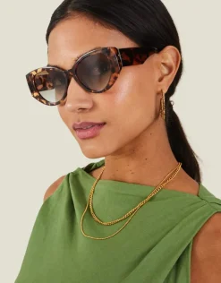 Accessorize Crystal Tortoiseshell Cateye Sunglasses