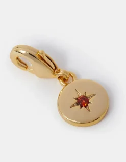 Accessorize 14ct Gold-Plated Birthstone Charm Gold