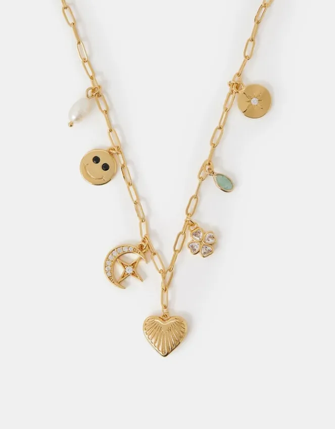 Accessorize 14ct Gold-Plated Charm Necklace
