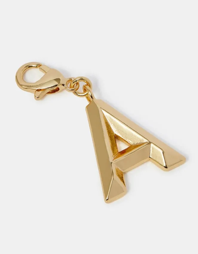 Accessorize 14ct Gold-Plated Chunky Initial Charm Gold
