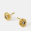 Accessorize 14ct Gold-Plated Diamant&eacute; Disc Stud Earrings