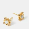 Accessorize 14ct Gold-Plated Diamant&eacute; Flower Stud Earrings