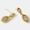 Accessorize 14ct Gold-Plated Diamant&eacute; Drop Earrings