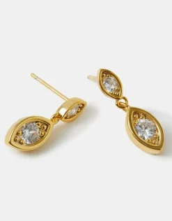 Accessorize 14ct Gold-Plated Diamant&eacute; Drop Earrings