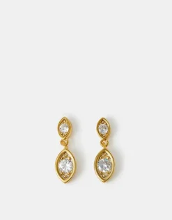 Accessorize 14ct Gold-Plated Diamant&eacute; Drop Earrings