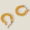 Accessorize 14ct Gold-Plated Diamond Cut Horseshoe Hoop Earrings