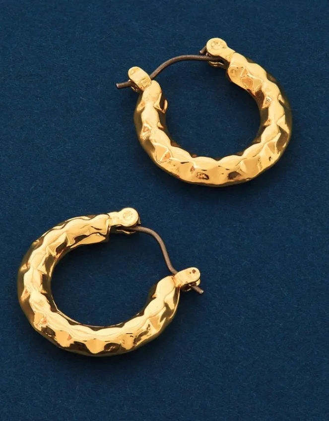 Accessorize 14ct Gold-Plated Diamond Cut Horseshoe Hoop Earrings