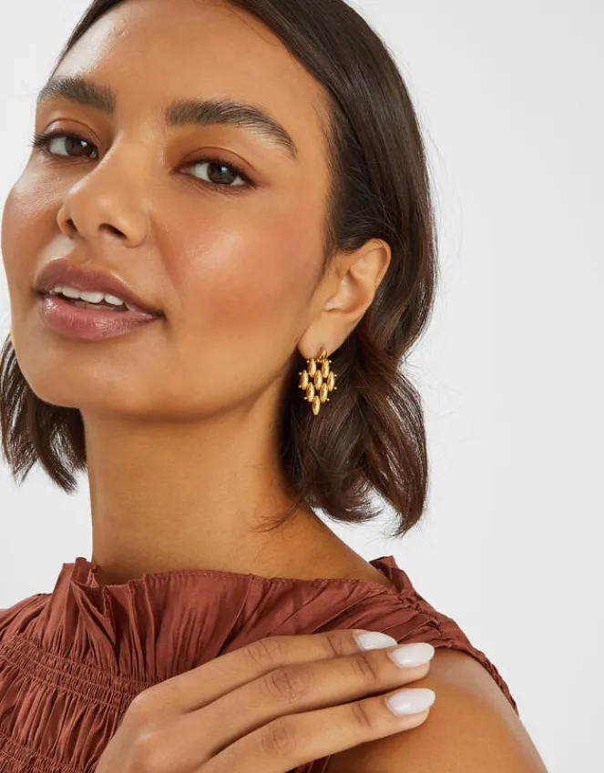 Accessorize 14ct Gold-Plated Diamond Drop Earrings