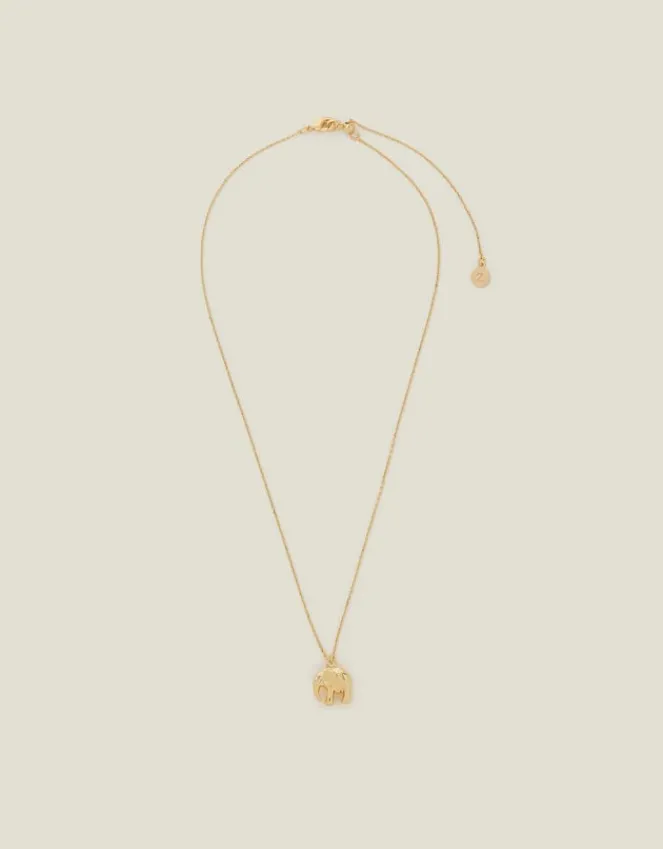 Accessorize 14ct Gold-Plated Elephant Pendant Necklace