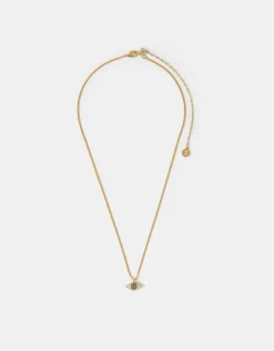 Accessorize 14ct Gold-Plated Evil Eye Charm Necklace