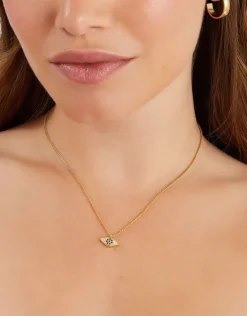 Accessorize 14ct Gold-Plated Evil Eye Charm Necklace