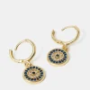 Accessorize 14ct Gold-Plated Evil Eye Hoop Earrings
