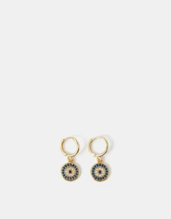 Accessorize 14ct Gold-Plated Evil Eye Hoop Earrings