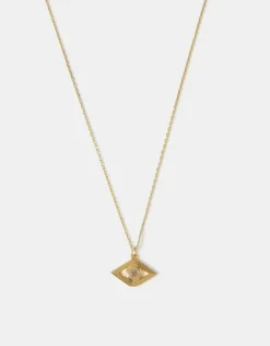 Accessorize 14ct Gold-Plated Evil Eye Pendant Necklace