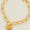 Accessorize 14ct Gold-Plated Heart Chain Bracelet