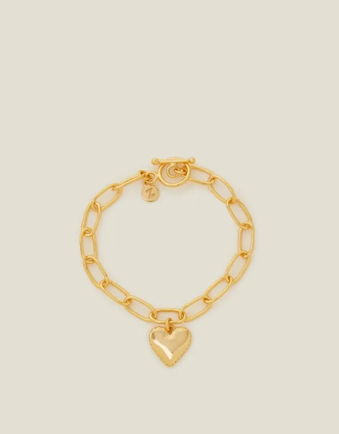 Accessorize 14ct Gold-Plated Heart Chain Bracelet