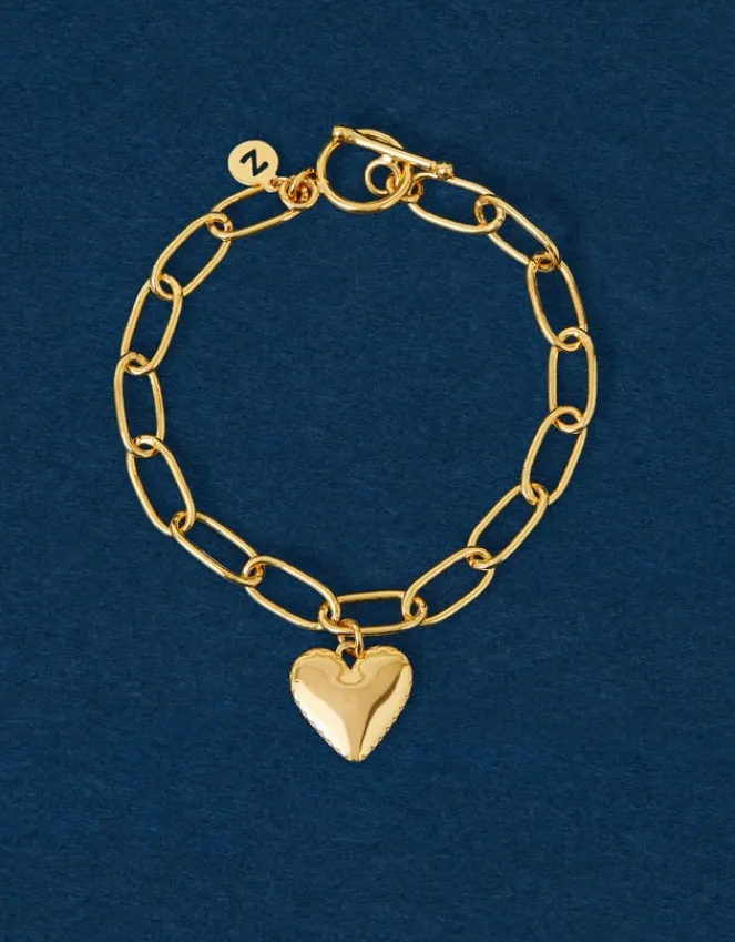 Accessorize 14ct Gold-Plated Heart Chain Bracelet
