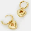 Accessorize 14ct Gold-Plated Heart Huggie Hoop Earrings