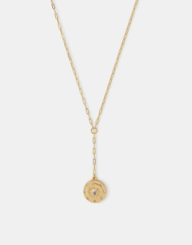 Accessorize 14ct Gold-Plated Heart Pendant Lariat Necklace