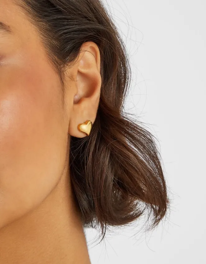 Accessorize 14ct Gold-Plated Heart Stud Earrings