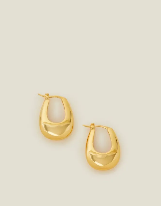 Accessorize 14ct Gold-Plated Horseshoe Hoop Earrings