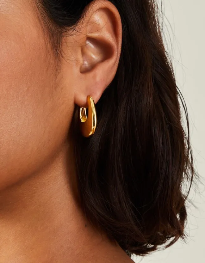 Accessorize 14ct Gold-Plated Horseshoe Hoop Earrings