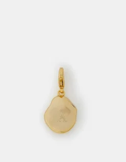 Accessorize 14ct Gold-Plated Initial Molten Charm Gold