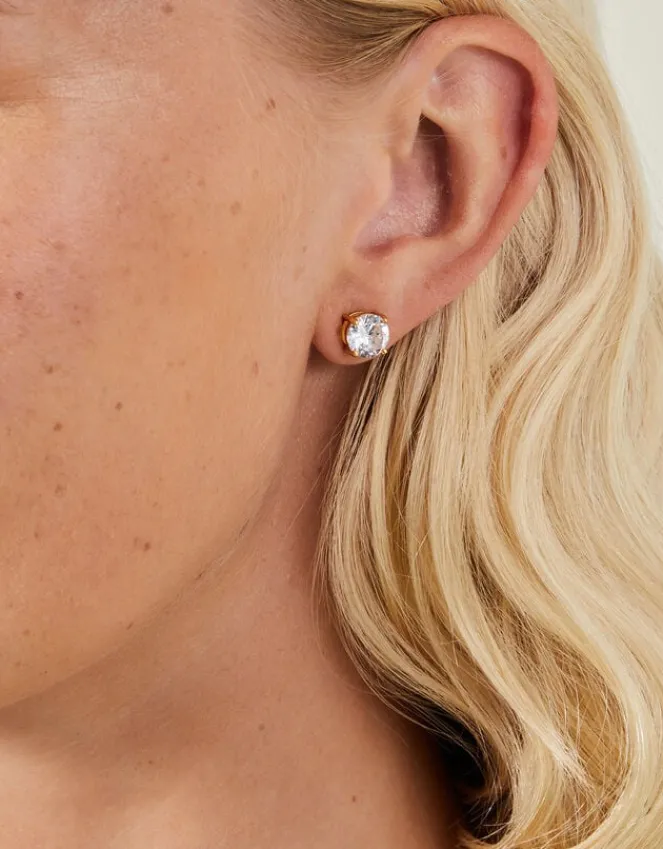 Accessorize 14ct Gold-Plated Large Bling Stud Earrings