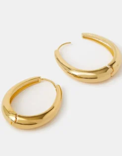 Accessorize 14ct Gold-Plated Large Oval Hoop Earrings
