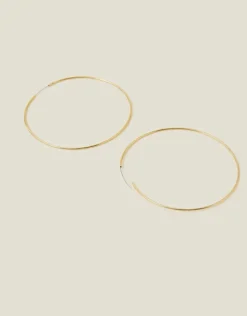 Accessorize 14ct Gold-Plated Large Thin Hoops