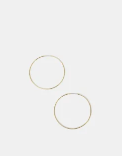 Accessorize 14ct Gold-Plated Large Thin Hoops