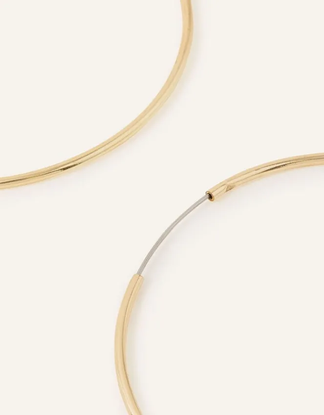 Accessorize 14ct Gold-Plated Medium Hoop Earrings