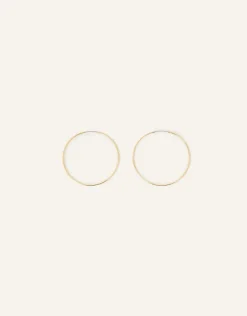 Accessorize 14ct Gold-Plated Medium Hoop Earrings