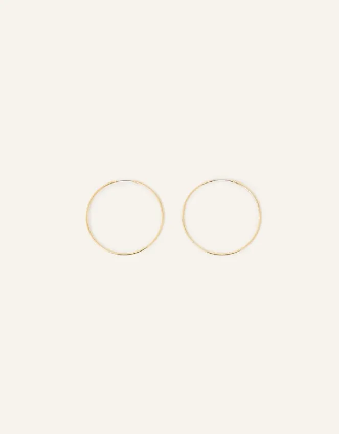 Accessorize 14ct Gold-Plated Medium Hoop Earrings