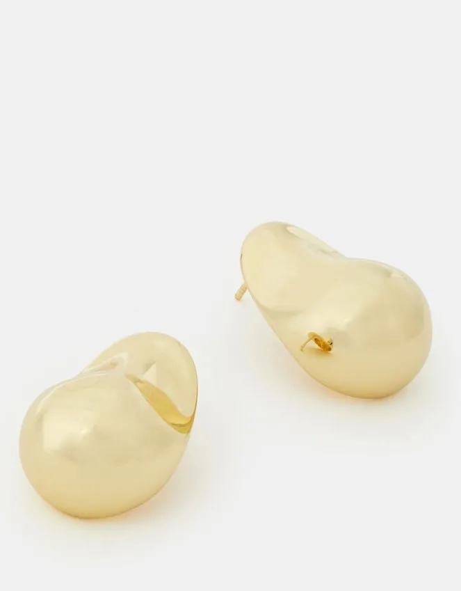 Accessorize 14ct Gold-Plated Molten Curve Drop Earrings