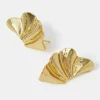 Accessorize 14ct Gold-Plated Molten Fan Stud Earrings