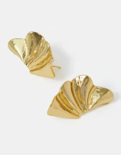 Accessorize 14ct Gold-Plated Molten Fan Stud Earrings