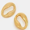Accessorize 14ct Gold-Plated Molten Loop Stud Earrings