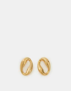 Accessorize 14ct Gold-Plated Molten Loop Stud Earrings