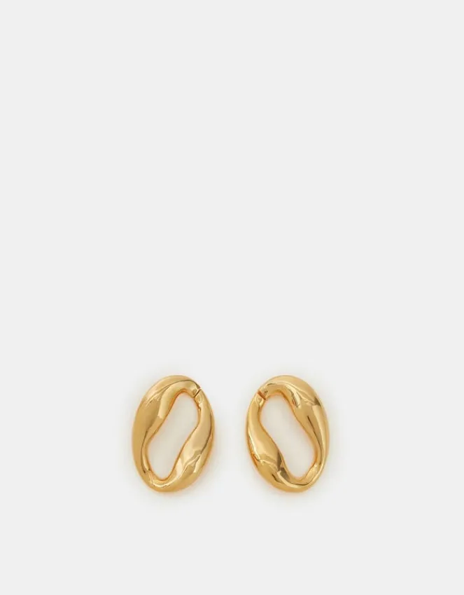 Accessorize 14ct Gold-Plated Molten Loop Stud Earrings