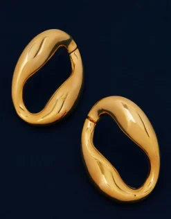 Accessorize 14ct Gold-Plated Molten Loop Stud Earrings