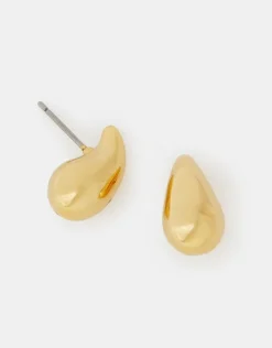 Accessorize 14ct Gold-Plated Molten Stud Earrings