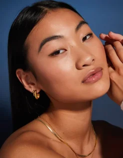 Accessorize 14ct Gold-Plated Rectangular Hoop Earrings