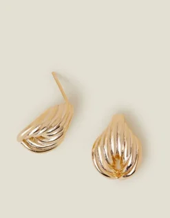 Accessorize 14ct Gold-Plated Rib Tapered Stud Earrings