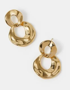 Accessorize 14ct Gold-Plated Round Link Drop Earrings