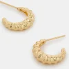 Accessorize 14ct Gold-Plated Shell Hoop Earrings