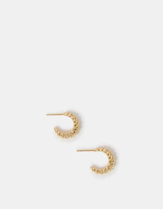Accessorize 14ct Gold-Plated Shell Hoop Earrings